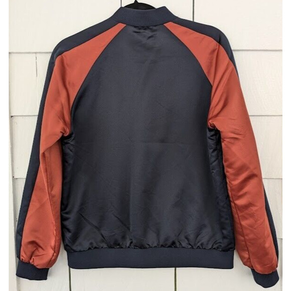 Forever 21 Womens Small Zip Front Bomber Jacket Colorblock Streetwear Sportstyle - Picture 2 of 11